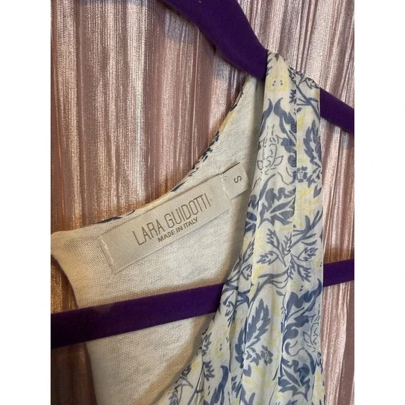 Suzi Chin Maggy Boutique Floral Ruffle Dress Size 4 Belted Made In Italy - Picture 3 of 8